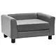Sofa dla psa, szara, 60x43x30 cm, plusz i sztuczna skóra