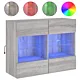 Ścienna szafka TV z LED, szary dąb sonoma, 78,5x30x60,5 cm