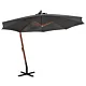 Parasol ogrodowy wiszący, jodłowy słupek, antracyt, 3,5x2,9 m