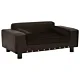 Sofa dla psa, brązowa, 81x43x31 cm, plusz i sztuczna skóra