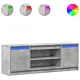 Szafka pod TV z LED, szarość betonu, 139,5x34x50 cm