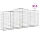 Kosze gabionowe, 15 szt, 300x50x120/140cm, galwanizowane żelazo