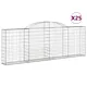 Kosze gabionowe, 25 szt, 300x30x100/120cm, galwanizowane żelazo