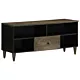 Szafka pod telewizor, czarna, 100x33x46 cm, lite drewno mango