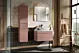Zestaw mebli łazienkowych z umywalką, Iconic, różowy, mat