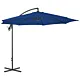Parasol wiszący ze stalowym słupkiem, 300 cm, niebieski