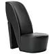 Fotel w kształcie buta na obcasie, czarny, sztuczna skóra