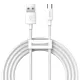 Kabel micro USB do USB Baseus Simple Wisdom, 2.1A, 1.5m (biały) 2szt.