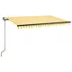 Ręcznie zwijana markiza z LED, 400 x 350 cm, żółto-biała