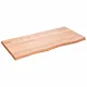 Półka, brązowa, 100x50x(2-4) cm, lakierowane lite drewno dębowe