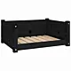 Legowisko dla psa, czarne, 65,5x50,5x28 cm, lite drewno sosnowe