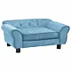 Sofa dla psa, turkusowa, 72x45x30 cm, pluszowa