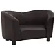 Sofa dla psa, brązowa, 67x41x39 cm, sztuczna skóra