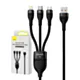 Kabel USB 3w1 Baseus Flash Series, USB-C + micro USB + Lightning, 100W, 1.2m (czarny)