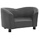 Sofa dla psa, szara, 67x41x39 cm, sztuczna skóra