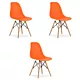 Krzesło OSAKA pomarańcz / nogi naturalne x 3