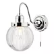 Kinkiet Tamara Bathroom Wall Light Polished Chrome Ribbed Glass IP44