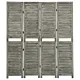 Parawan 4-panelowy, szary, 143x166 cm, lite drewno