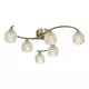 Lampa sufitowa Nakita 6 Light Semi Flush Antique Brass With Dimpled Glass