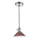 Lampa wisząca Hadano 1 Light Pendant Antique Chrome With Umber Shade