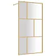 Ścianka prysznicowa, przezroczyste szkło ESG, złota, 115x195 cm