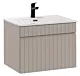 Wąska szafka z umywalką, Iconic, 60x46x46 cm, beżowy, mat