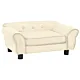 Sofa dla psa, kremowa, 72x45x30 cm, pluszowa