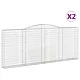 Kosze gabionowe, 2 szt, 400x30x160/180 cm, galwanizowane żelazo