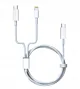 KABEL TYP-C USBC PD USBC - USB-C + LIGHTNING DO IPHONE IPAD 65W 2w1