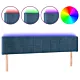 Zagłówek do łóżka z LED ciemnoniebieski 203x16x78/88 cm aksamit