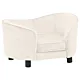 Sofa dla psa, kremowa, 69x49x40 cm, pluszowa