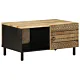 Stolik kawowy, czarny, 80x50x40 cm, lite surowe drewno mango