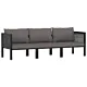 3-osobowa sofa ogrodowa z poduszkami, antracytowa, polirattan