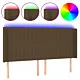 Zagłówek do łóżka z LED ciemnobrązowy 183x16x118/128 cm tkanina