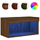 Szafka pod TV, z LED, kolor brązowy dąb, 60x30x30 cm