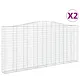 Kosze gabionowe, 2 szt, 400x30x180/200 cm, galwanizowane żelazo