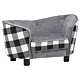 Sofa dla psa, szara, 68x38x38 cm, pluszowa