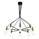 Lampa wisząca Gabriel 8 Light Pendant Satin Black Antique Gold