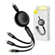 Kabel USB-C 3w1 Baseus Bright Mirror 4, micro USB / Lightning / USB-C, 100W / 3.5A, 1.1m (czarny)