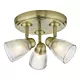 Lampa sufitowa Cedric Bathroom 3 Light Spotlight Antique Brass Glass IP44
