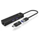 IcyBox Hub IB-HUB1439-LAN 4w1 HUB, 1x USB-C, 2xUSB-A, 1x LAN