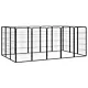 Kojec dla psa, 16 paneli, czarny, 50x100 cm, stal