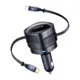Ładowarka samochodowa Baseus Enjoyment Max z kablami USB-C+Lightning 60W Czarny