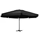 Parasol ogrodowy na aluminiowym słupku, 500 cm, czarny
