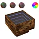Stolik nocny z LED Infinity, przydymiony dąb, 40x40x30 cm