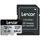 Lexar Karta pamięci microSD 64GB C10 A2 U3 V30 205/100MB/s Silver Plus