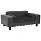 Sofa dla psa, ciemnoszara, 81x43x31 cm, plusz i sztuczna skóra