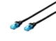 Digitus Patch cord U/UTP kat.5e PVC 1m czarny