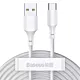 Kabel USB do USB-C Baseus Simple Wisdom, 40W, 5A, 1.5m (biały) 2szt.