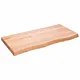 Półka, brązowa, 100x50x(2-6) cm, lakierowane lite drewno dębowe